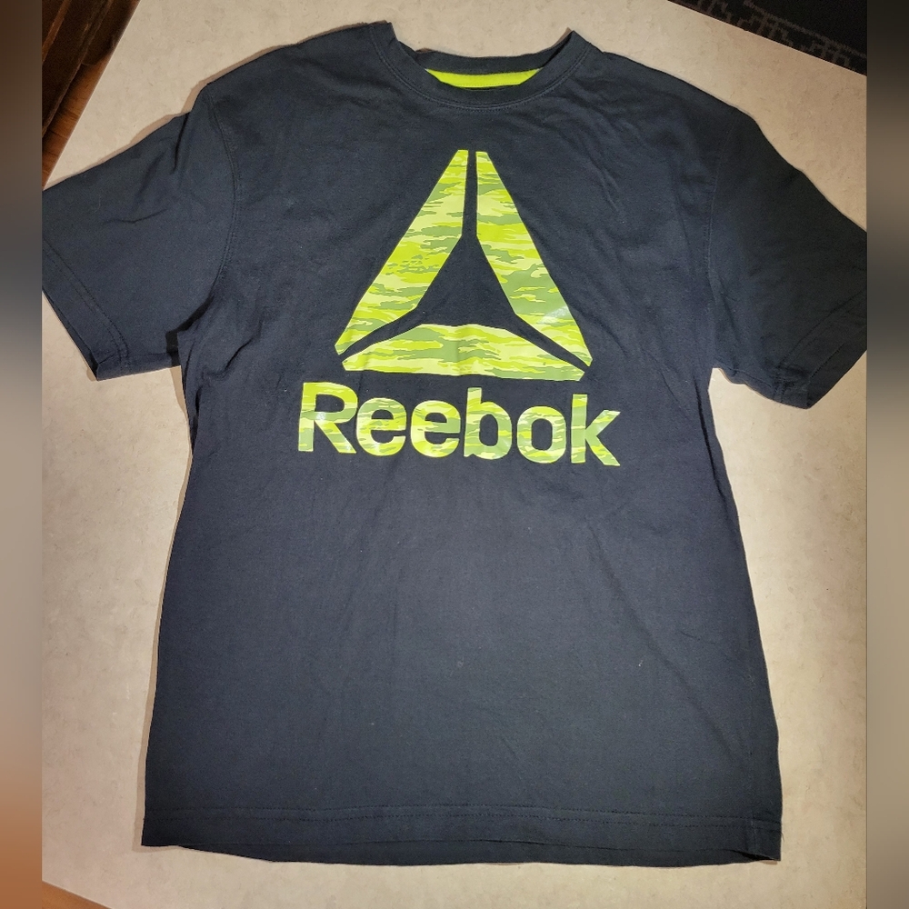 Reebok Black Tee with Vibrant Green Logo